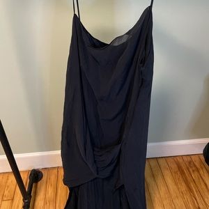 Asymmetrical Silk Maxi Dress with slit
